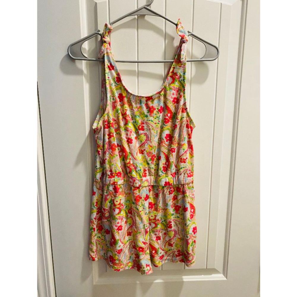 Crown & Ivy Girls Floral Sleeveless Jumpsuit Romper Size 14 Multicolor